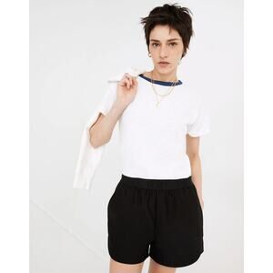 Madewell MWL Allways Pull-On Shorts Black Relaxed Fit Elastic Waist Size XXL